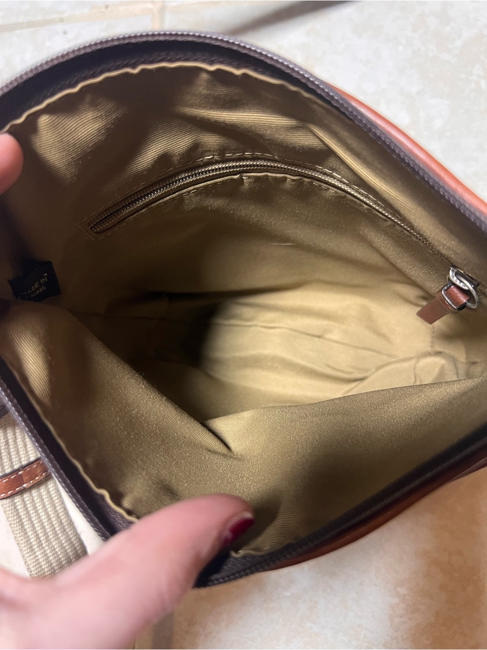 COACH Brown Leather Pleated Crossbody Bag Purse - Picture 6 of 9